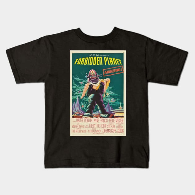 Forbidden Planet Kids T-Shirt by MindsparkCreative